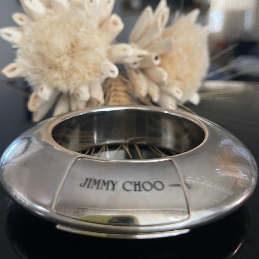 Silver tone jimmy choochunky bangle